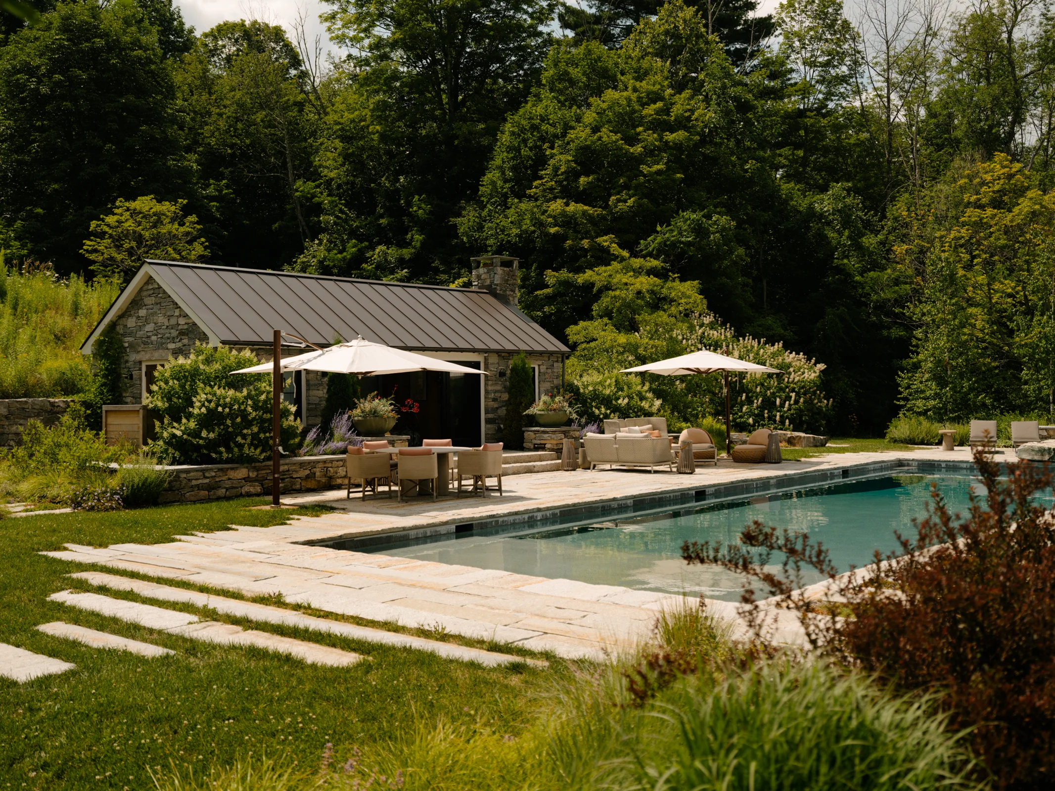 Poolside gathering space